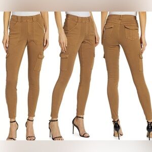 NWT SPANX cognac Tan Cargo ankle jeans Pants size S/P